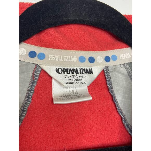 Pearl Izumi Cycling Top Long Sleeve Full Zip High Neck Color Block Red Gray M - Picture 4 of 9